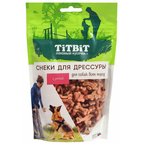 Titbit лакомство для собак всех пород снеки для дрессуры с уткой 100гр