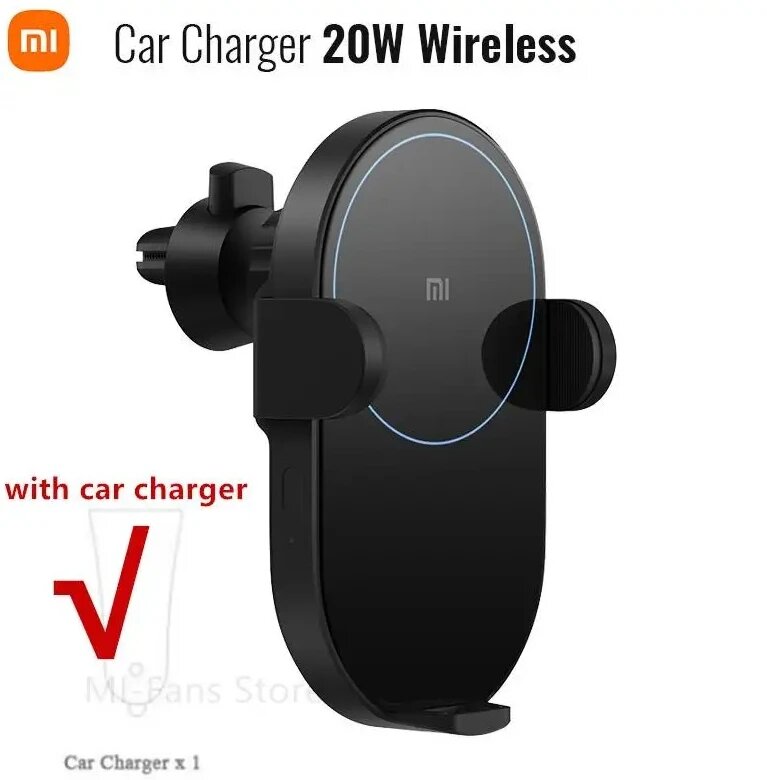 Оригинальное беспроводное автомобильное зарядное устройство Xiaomi Mijia 20 Вт/30 Вт Max Electric Auto Pinch 2.5D Glass Ring Lit для Mi 9 (20 Вт) MIX 2S/3 (10 Вт), 20W
