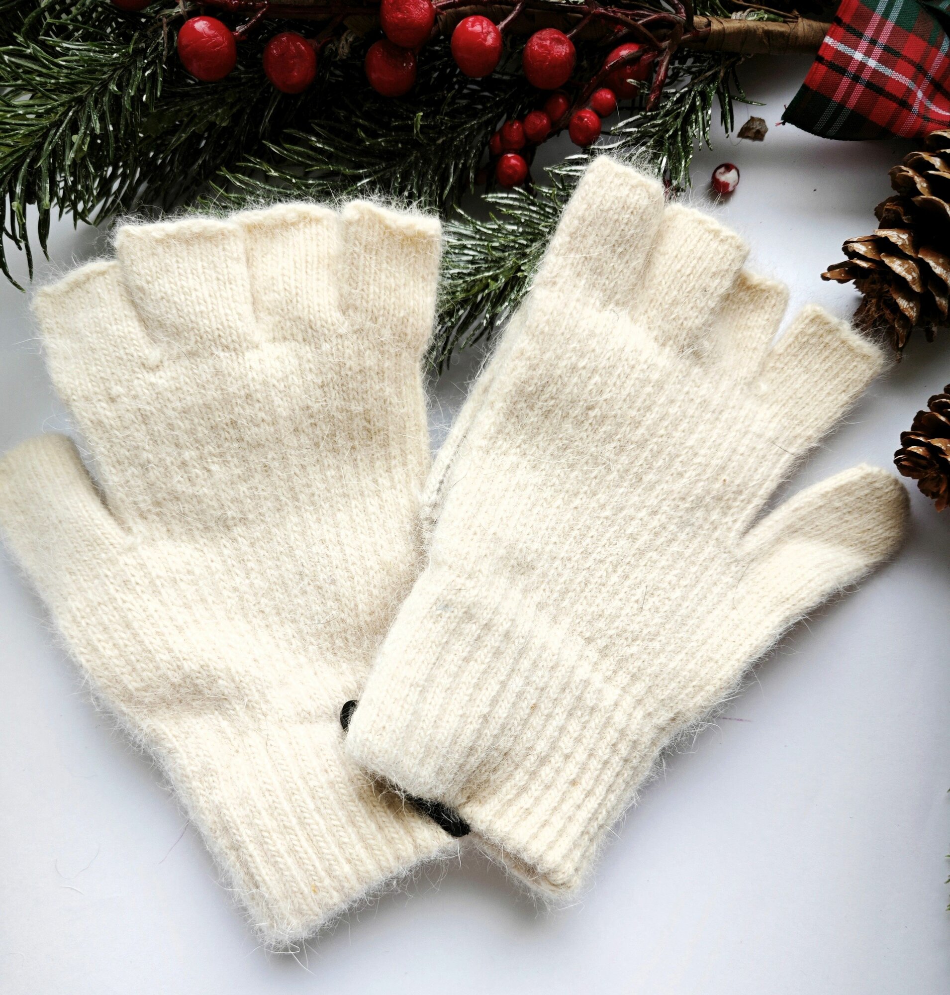 Митенки  для женщин, размер универсальный, бежевый — фото 1