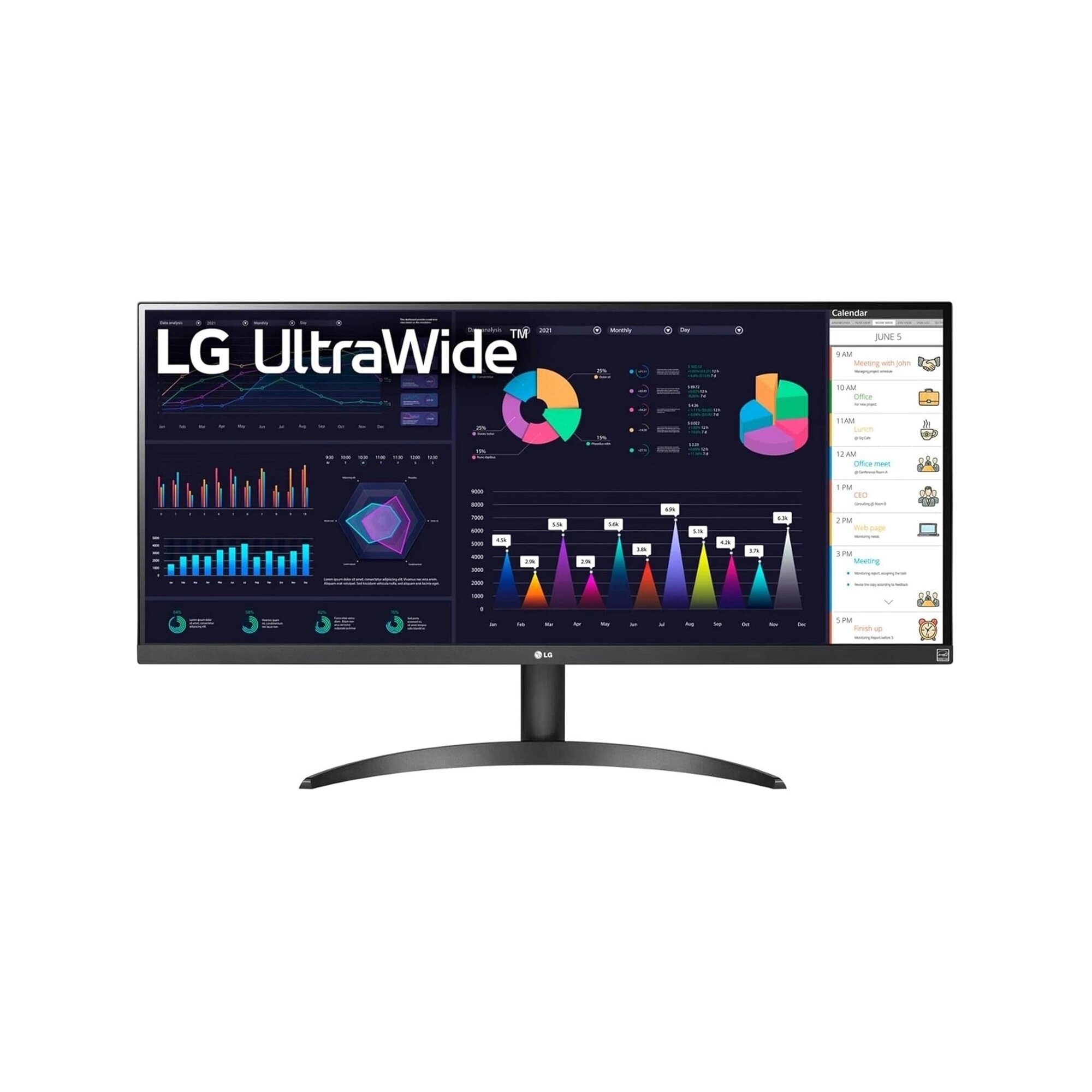 Монитор 34" LG UltraWide 34WQ500-B, 2560х1080, 100 Гц, IPS, черный (34wq500-b. aruz)
