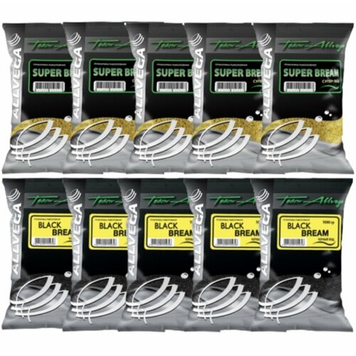 Прикормка рыболовная ALLVEGA Team Allvega супер лещ, черный лещ 10 штук по 1 кг