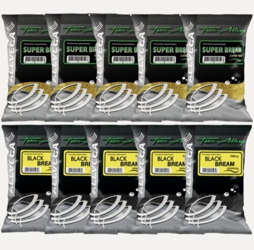 Изображение товара Прикормка рыболовная ALLVEGA Team Allvega супер лещ, черный лещ 10 штук по 1 кг