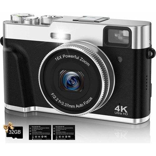 Цифровая фотокамера STUOGYUM 4K и 48-мегапиксельная цифровая фотокамера F22 f337 мм с картой памяти 32G подарок 10948₽