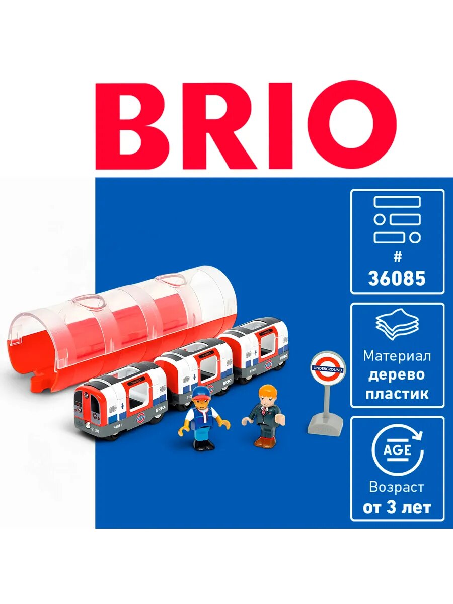 BRIO 36085 – Поезд лондонского метрополитена с эффектами звука и света