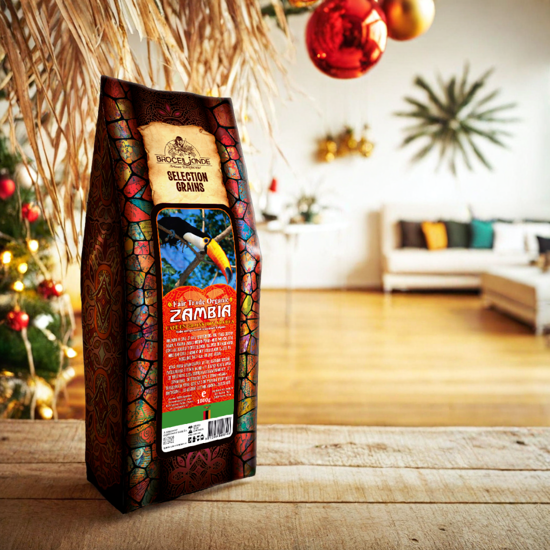 Кофе в зернах Brocelliande Zambia Arabica, 100% Арабика, средняя обжарка, 1 кг