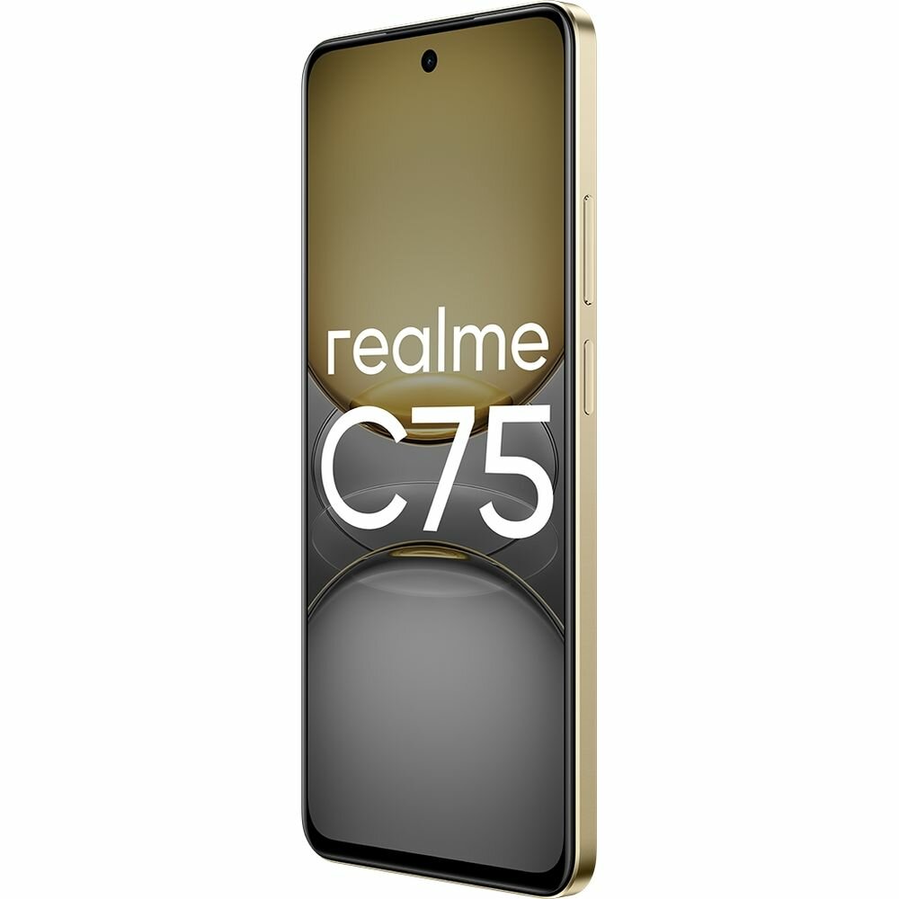 Смартфон realme C75 128 ГБ, экран 6.72", камера 50МП, NFC, Android, защита IP69, золотой — фото 1