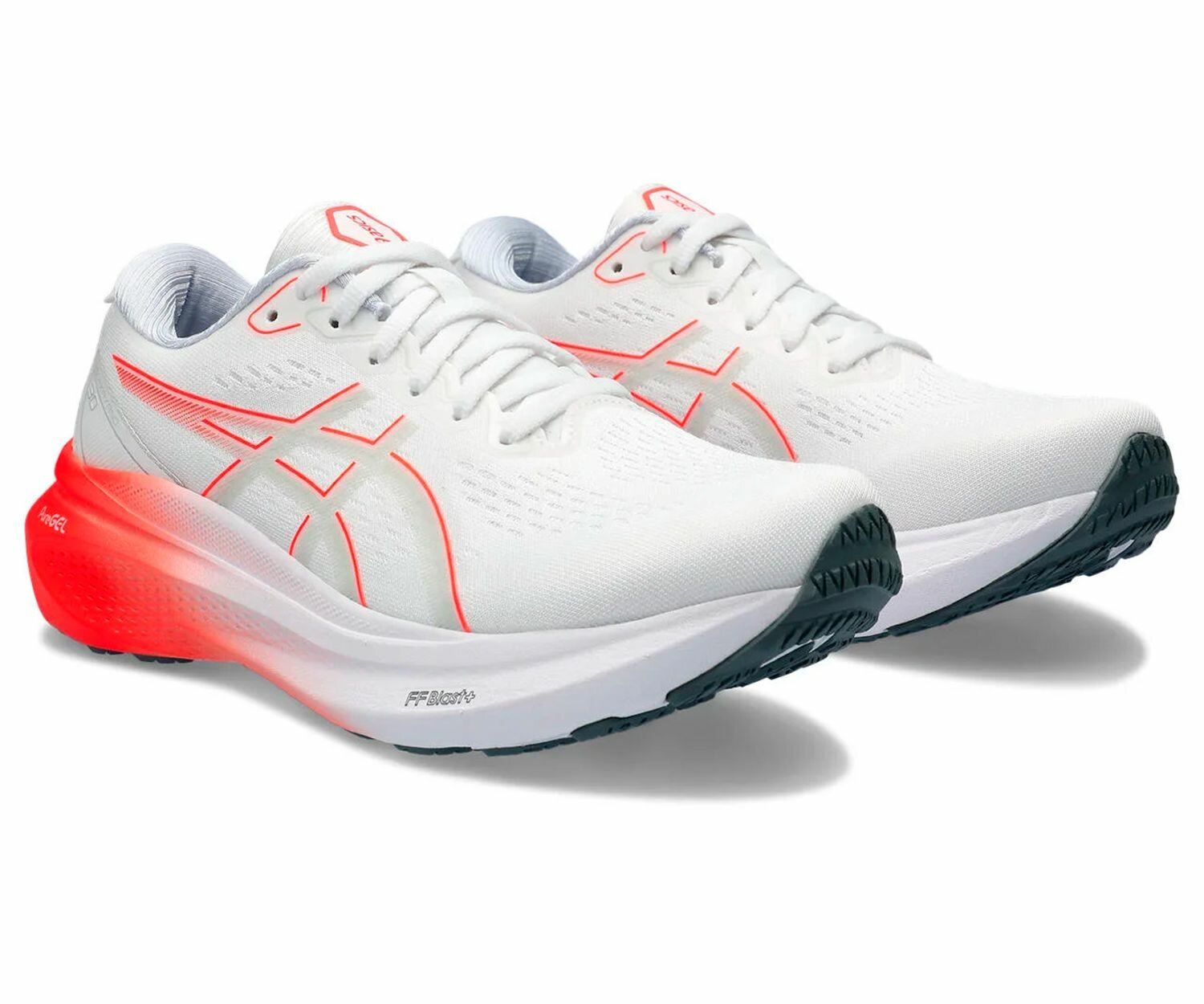 Кроссовки ASICS GEL-KAYANO 30, размер 10 US, white/sunrise red — фото 1