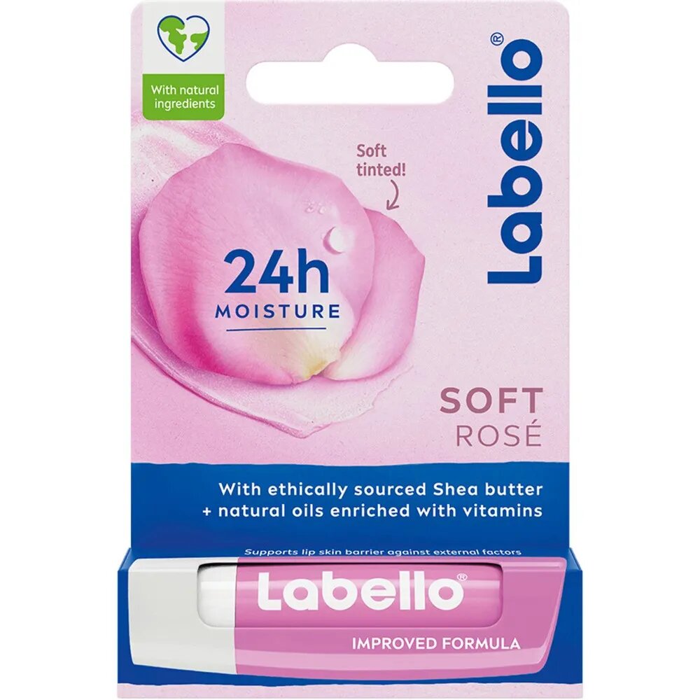 Labello Soft Rose Гигиеническая помада для губ с экстрактом розы 5,5 мл из Финляндии
