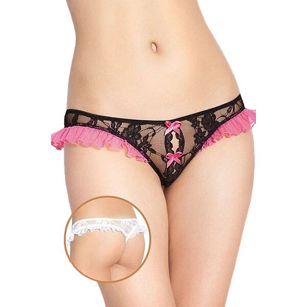 Стринги Softline Pants&Thongs "SLC", кружево, с рюшами, женские, цвет розовый, размер 44-46