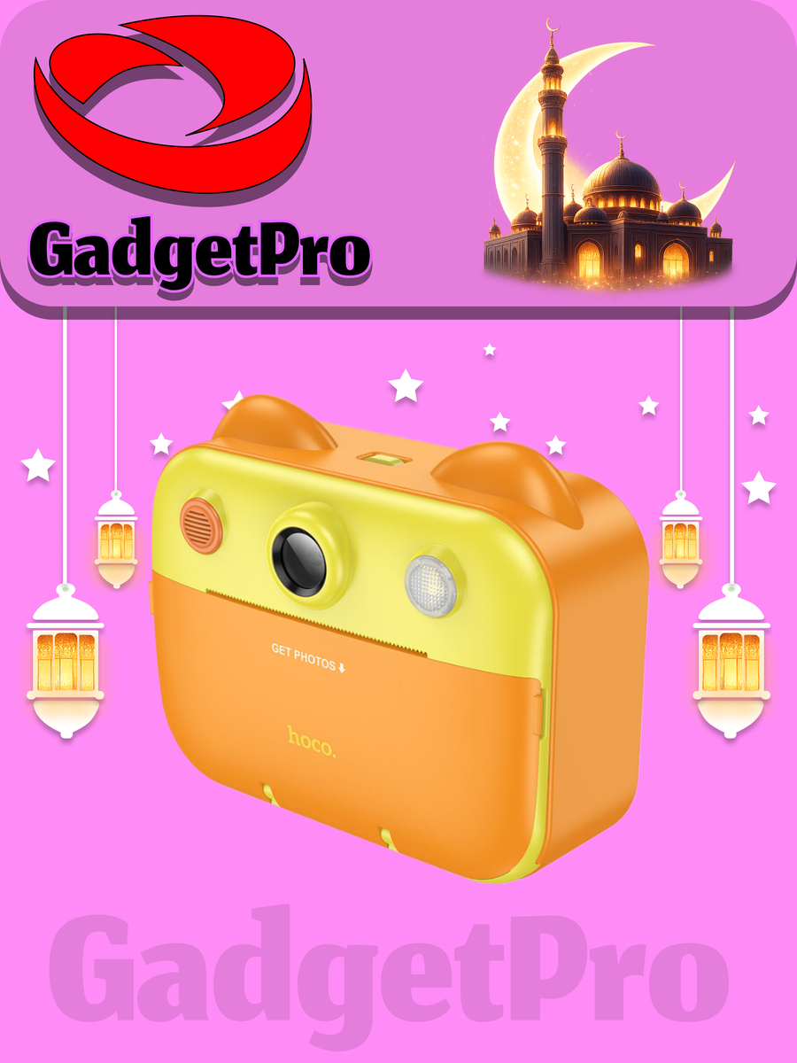 Детская фотокамера мгновенной печати Hoco DV204, 2.4", с бумагой и стикерами, розовая