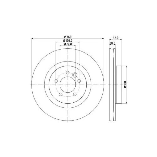 Диск тормозной land rover discovery/range rover iii/sport 2.7d-5.0 05- передний, hella pagid, 8dd 355 118-871