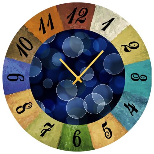 фото Svs настенные часы svs 3502103 синие пузырьки