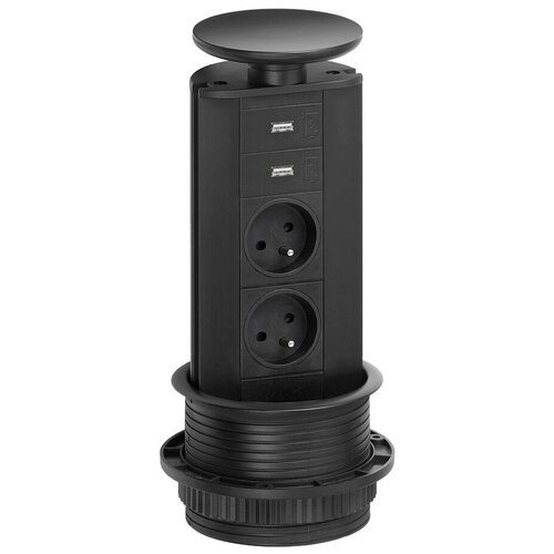 Выдвижная розетка Evoline Port 931.03.871 (2 эл.роз. + 2* USB Charger) кабель 3м