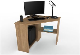 Письменный стол, компьютерный стол угловой с полками Corner 900 Дуб Сонома, 90*90 см.