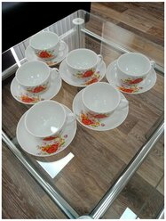 Чайный сервиз без чайника Дулевский фарфор "Натали", на 6 персон, 12 предметов