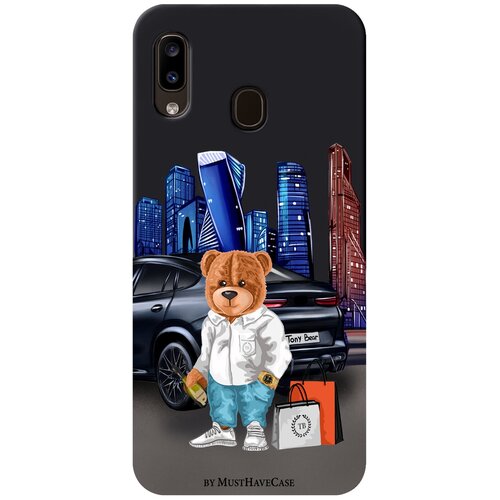 Черный силиконовый чехол MustHaveCase для Samsung Galaxy A30 Tony Moscow city/ Тони Москва Сити для Самсунг Галакси А30