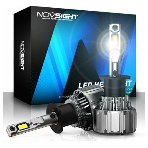 фото Светодиодная автомобильная лампа novsight модель n50, цоколь h1 - 70вт (2 шт)