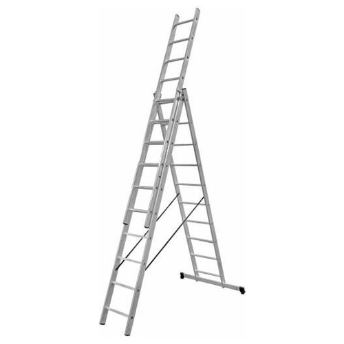 Лестница трехсекционная 3 секц. по 10ступ, алюминиевая /Высота