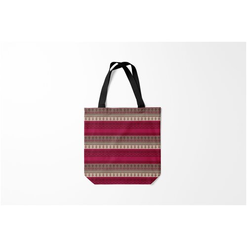 фото Сумка-шоппер / 40х40 см / популярные иллюстрации / узоры полосатый вышитый орнамент burnettie