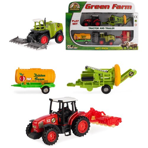 фото Детский игровой набор serinity toys "фермер", трактор с прицепом+аксессуары
