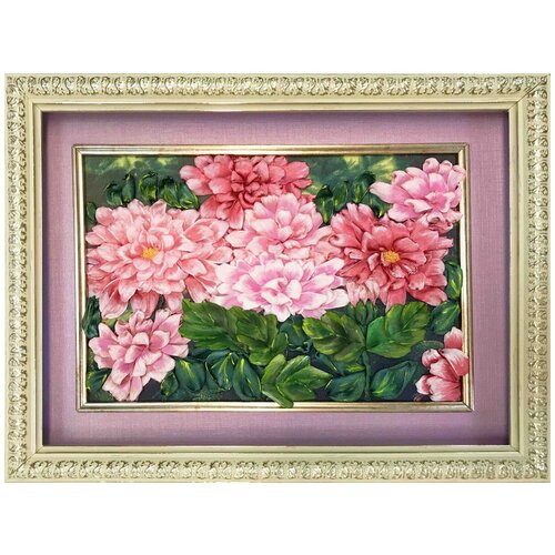 Набор для вышивания лентами Каролинка Розовые хризантемы