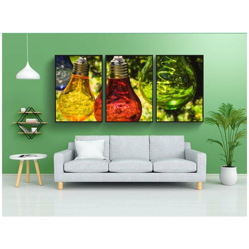 фото Набор модулных постеров для интерьера "вечеринка огни, гирлянды, красочный свет" 60x90 см. в тубусе, без рамки lotsprints