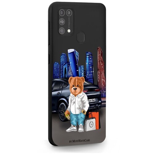 Черный силиконовый чехол MustHaveCase для Samsung Galaxy M31 Tony Moscow city/ Тони Москва Сити для Самсунг Галакси M31