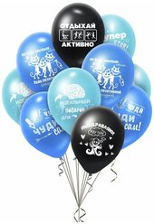 Набор воздушных шаров с рисунком 10шт - Снадписи приколы для парня