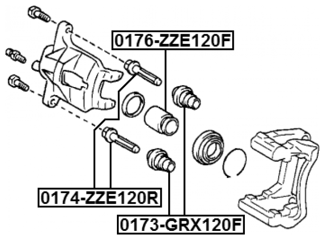 Пыльник втулки направляющей суппорта тормозного переднего Febest 0173-GRX120F