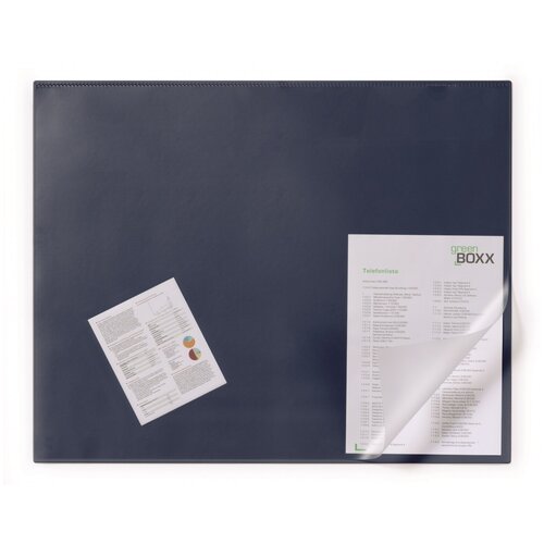 фото Коврик на стол durable 52*65 см, синий, с прозрачным листом