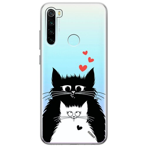 фото Ультратонкий силиконовый чехол-накладка clearview 3d для xiaomi redmi note 8t с принтом "cats in love" gosso