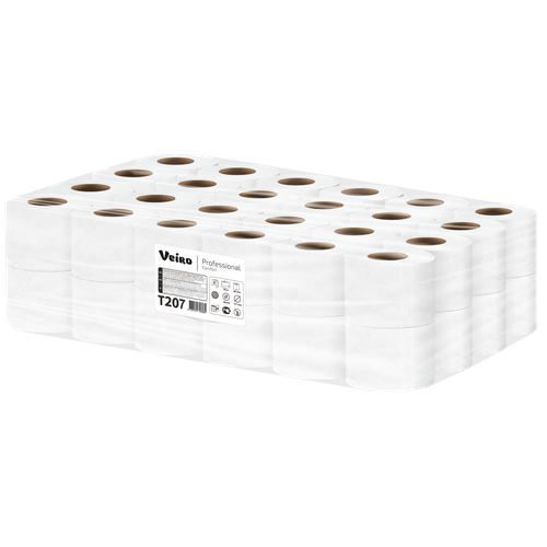 Бумага туалетная Veiro Professional Comfort T207, двухслойная, 48 рулонов по 25 м бумага в листах v veiro professional premium 2 слойная упаковка 250 листов