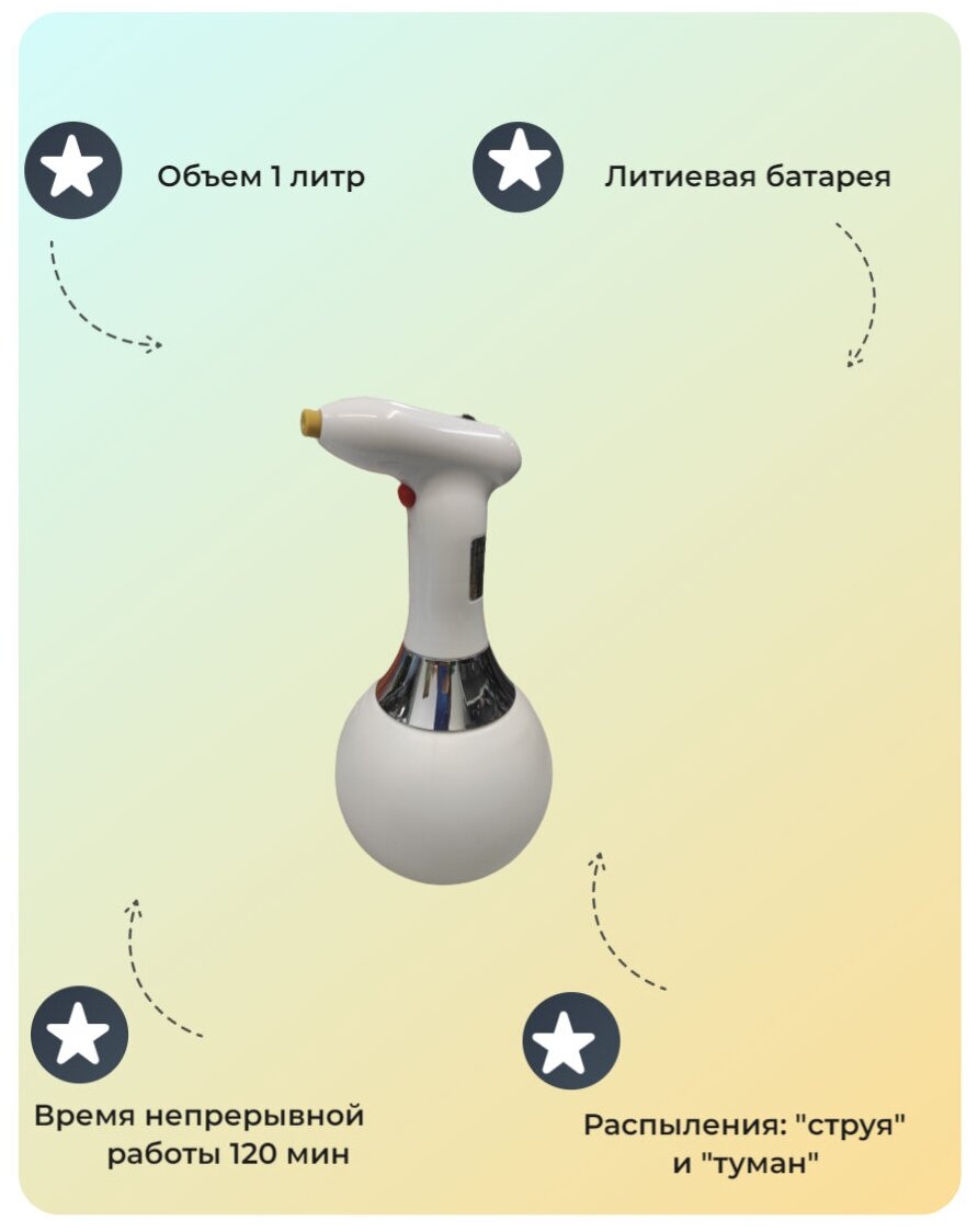 Опрыскиватель электрический «Умница» HY-1L-1651 (1л; 0.2 л/мин; 1бар; 1.2 А/ч; 3.7В) - фотография № 2