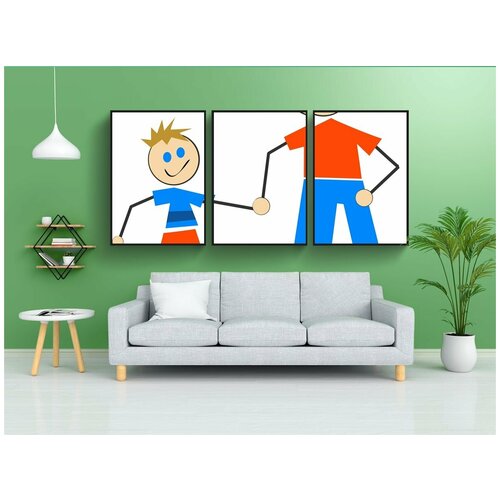 фото Набор модулных постеров для интерьера "люди, ребенок, дети" 60x90 см. в тубусе, без рамки lotsprints