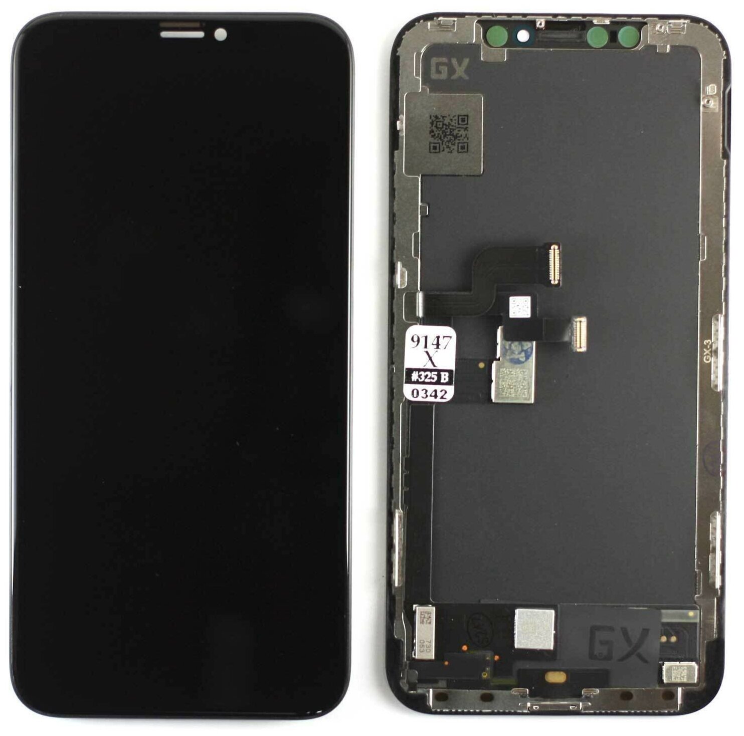 Дисплей для iPhone X в сборе с сенсором (чёрный) AMOLED hard GX AAAAA+ 990-1100 lux