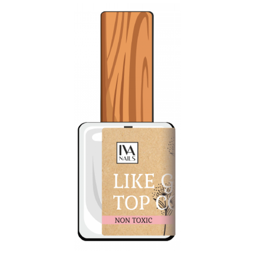 IVA Nails Верхнее покрытие Like Gloss Top Coat, прозрачный, 10 мл покрытие для ногтей закрепляющее с эффектом гелевого лака anny gelista gel like top coat 15 мл