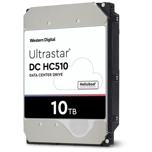 Жесткие диски 3.5 WD Жесткий диск WD Original SATA-III 10Tb 0F27606 HUH721010ALE604 Ultrastar DC HC510 (7200rpm) 256Mb 3.5 жесткий диск 3 5 western digital wd purple pro 22 тб sata iii 512 mb 7200 rpm wd221purp