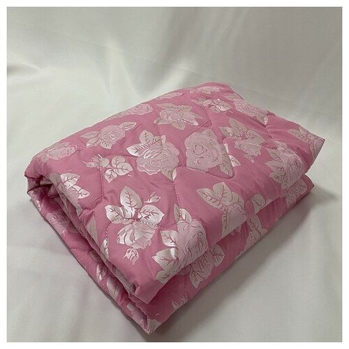 Одеяло стеганное тик напол 150 гр/м кокос Роза розовая 175*200 (МарТекс)