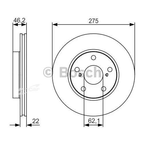 фото Bosch 0986479r97 0 986 479 r97_диск тормозной передний\ toyota auris/corolla1.3/1.4/1.6 vvti 07