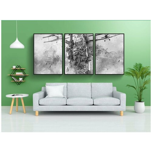 фото Набор модулных постеров для интерьера "война, солдат, женщина" 60x90 см. в тубусе, без рамки lotsprints