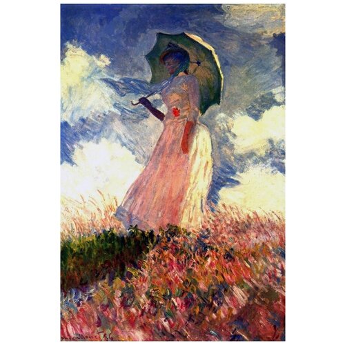 Картина моне девушка с зонтиком