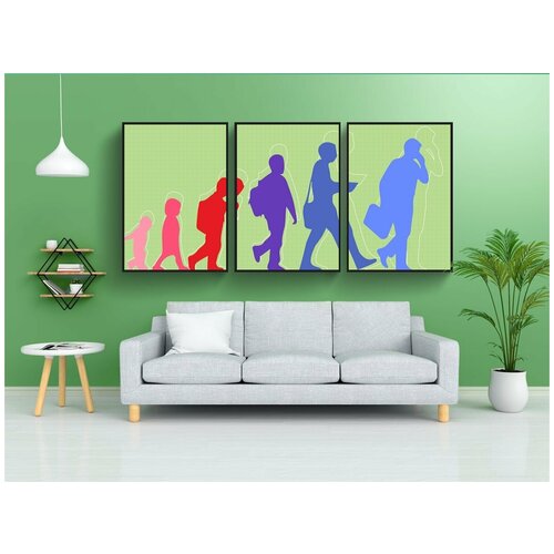 фото Набор модулных постеров для интерьера "растущий, народы, бизнес" 60x90 см. в тубусе, без рамки lotsprints