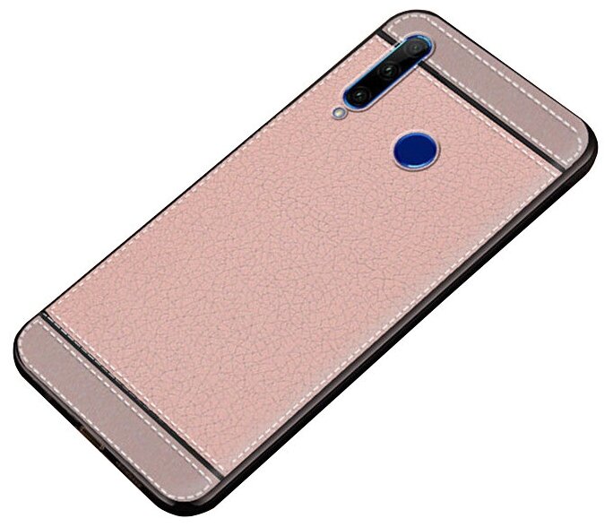 Чехол-накладка MyPads для iPhone 4/4S из силикона с декоративным дизайном под кожу с тиснением розовый