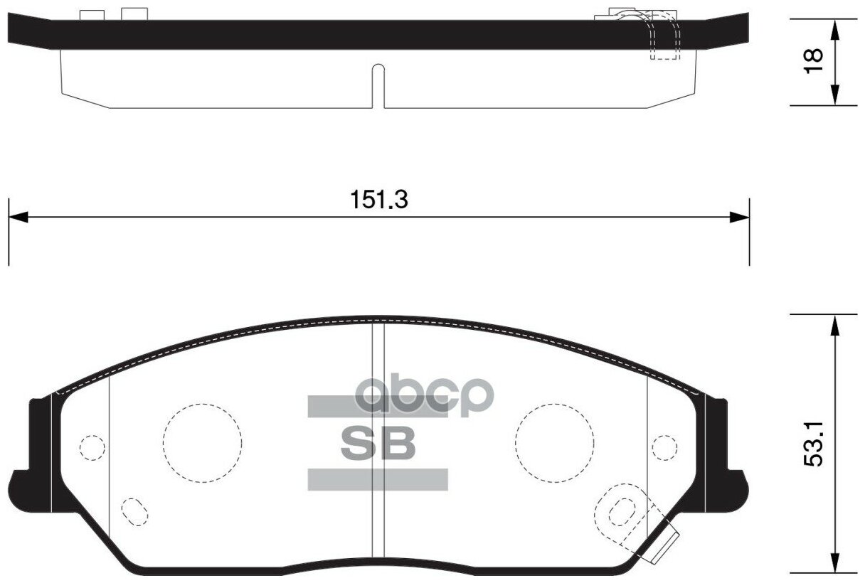 Колодки тормозные дисковые передние Sangsin SP1590