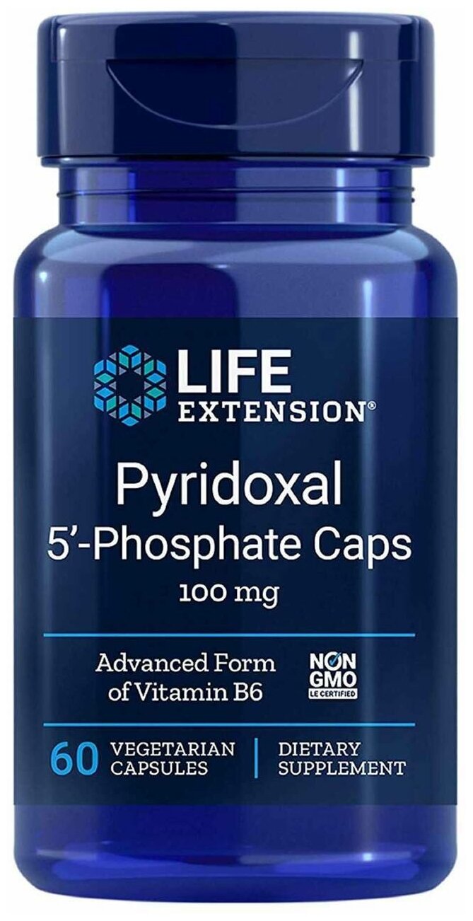 Life Extension Pyridoxal 5'-Phosphate Caps 100 mg 60 Vegetarian Capsules