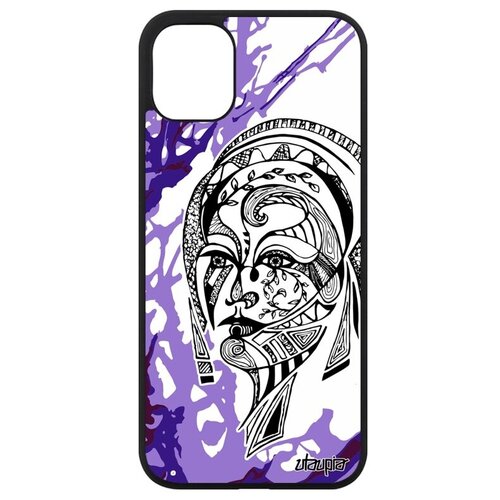 фото Простой чехол на смартфон // iphone 11 // "портрет женщины" лицо fleur, utaupia, фиолетовый