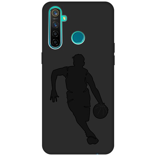 фото Матовый чехол hockey для realme 5 pro / рилми 5 про с эффектом блика черный re:pa