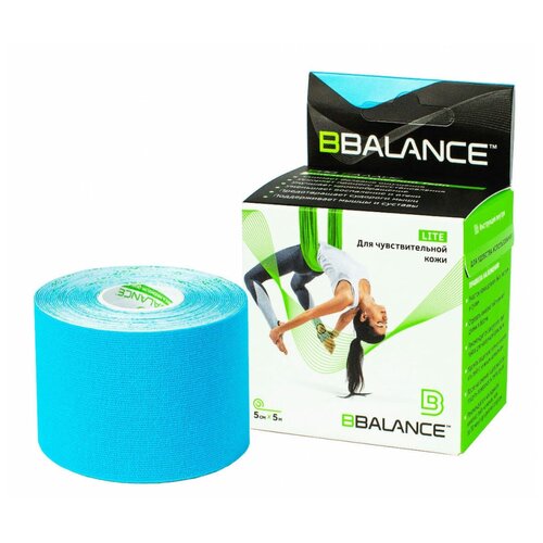 фото Кинезио тейп bbtape™ lite 5 см × 5 м голубой bbalance