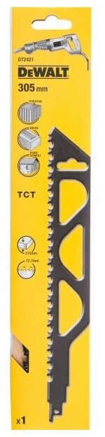 Полотно DeWALT DT2421  с карбид вольфрамовыми зубьями для сабельной пилы S1243HM 305 мм