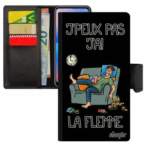 фото Чехол- книжка на смартфон apple iphone 7, "не могу - мне лень!" повод юмор utaupia